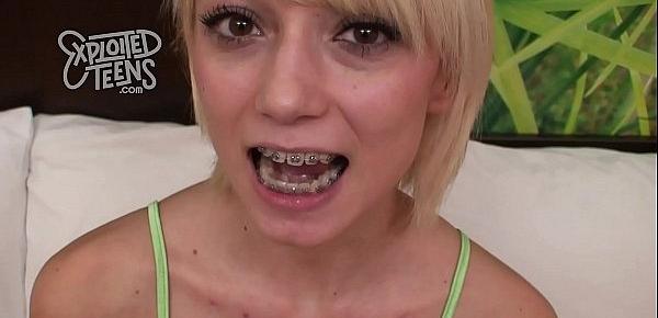  This 4 foot 11 brace faced teen gives a BJ